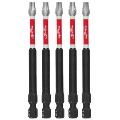 Milwaukee 48-32-4579 SHOCKWAVE 3-1/2 Impact T25 Bit 5 Pk