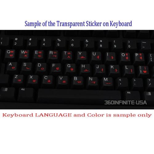 GERMAN Transparent Keyboard Sticker laptop desktop RED BLACK WHITE - 第 1/8 張圖片