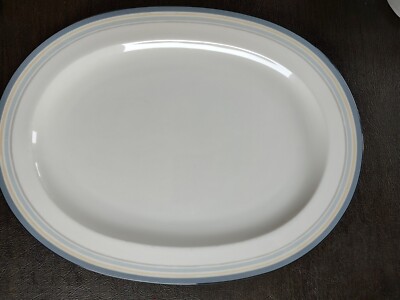 Noritake Ambience Java Graphite Swirl 9313 ~ 14'' Oval Serving Platter (Used)
