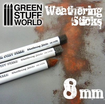 GREEN STUFF WORLD Weathering Brushes 8mm - Sponge for Oxide, Mud, Aging Effects - Paint Pigment