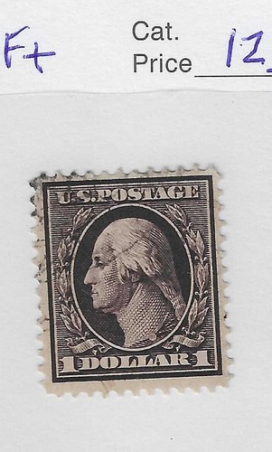 US Scott # 342, $1 violet brown, Washington, 1909, VF+, scv. $125