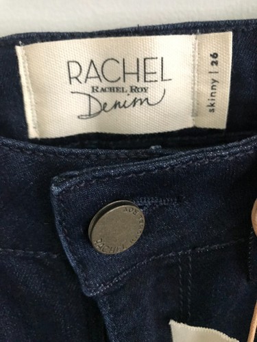 New Women's Rachel Roy Icon Skinny Shadow Blue Denim Mid Rise Jeans 26 - 第 4/11 張圖片