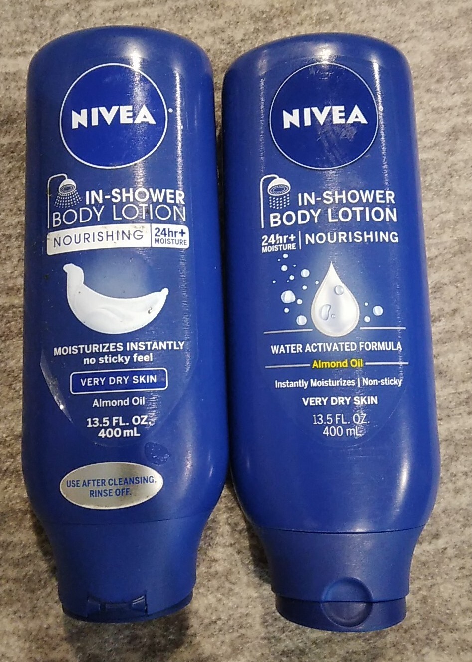 Nivea In-Shower Almond Oil Body Lotion 2-Pack 13.5oz Dry Skin Moisturizer