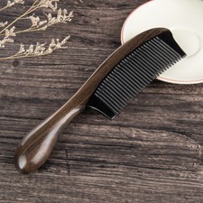 Black Buffalo Horn Comb Wooden Comb Fine Toothed Comb Hair Brush Massage Comb