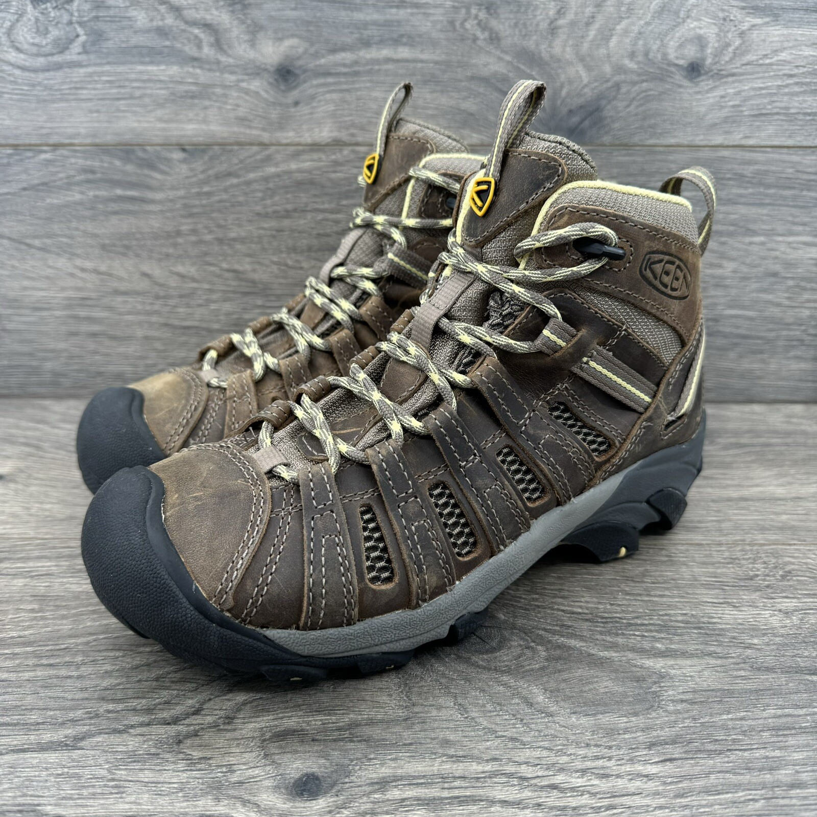 Scarpe da trekking Keen Voyageur Mid in pelle taglia 7 donna marrone 1010138 nuove