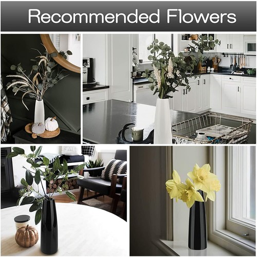 Ceramic Vase of 2,Vase Set with 4 Artificial Flower,Unique Home Decor,Ideal Shel - Picture 8 of 8