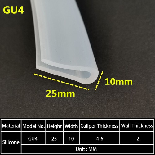 U-förmige Silikon-Dichtung Kantenschutzprofil hitzebeständig für Glas/Metall - Picture 13 of 77