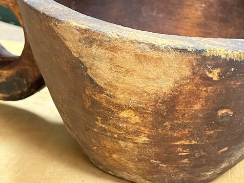 Mestolo in legno artigianale, primitivo antico casale arredamento rustico - Foto 6 di 12