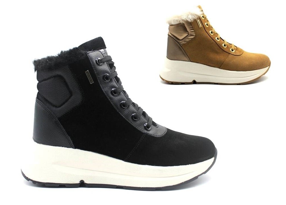 Zapatos para Mujer GEOX D04FPA Zapatillas Altos Botines Bajos Cómodo de Ante
