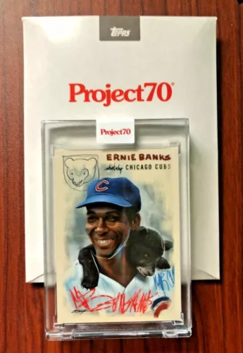 2021 Topps PROJECT 70 Card ERNIE BANKS by Chuck Styles #588 w/ Box PR 1633 SP