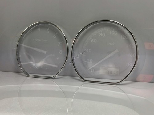For Honda HR-V HRV I 99-06 Polished Aluminium Trim Rings Instrument Cluster x2 - Imagen 4 de 12