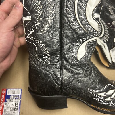 J.B. Dillon Black/white Cross Boots JBW2215 Goat Size 8B