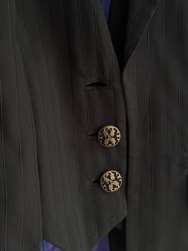 VTG Just Cavalli Luxury Black Striped Blazer with Vest - Picture 15 of 17