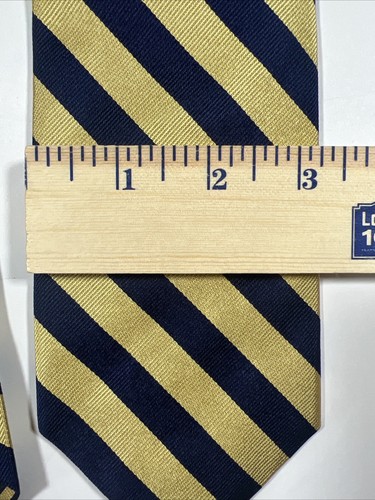 Brooks Brothers Gold Tie With Blue Stripes 100% Silk Men's NWT - Picture 4 of 8