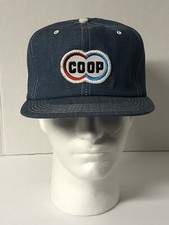 NOS K Products snapback COOP denim trucker cap hat made in USA embroidered logo