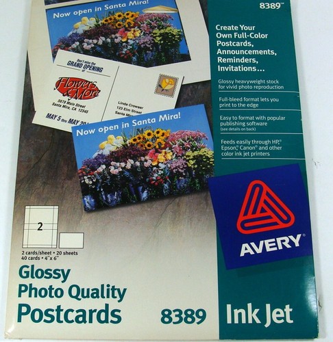 Avery Glossy Photo Quality Post Cards 8389 4" x 6" 40 Post Cards New - 第 1/2 張圖片