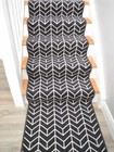 Herringbone Stairway Carpets Modern Dark Grey Extra Long Rugs For Stairs Cheap