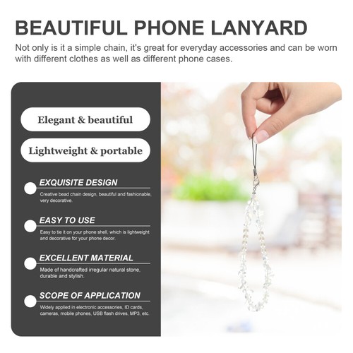 Beaded Phone Strap Decorative Phone Lanyard Phone Hanging Beads Chain - Photo 5/12