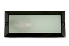 Nartel Modern Outdoor Black Aluminium & Frosted Glass Brick Light