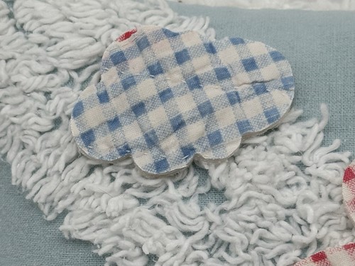 NEW Handmade Easter Leaping Bunny Pillow Vintage Chenille Bedspread So Cute! - Picture 4 of 8