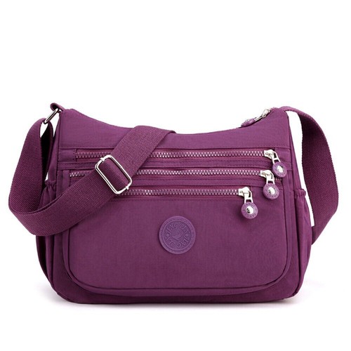 Ladies Shoulder Bag Cross Body Messenger Multi Pocket Nylon Holiday Handbag Tote - Picture 22 of 23