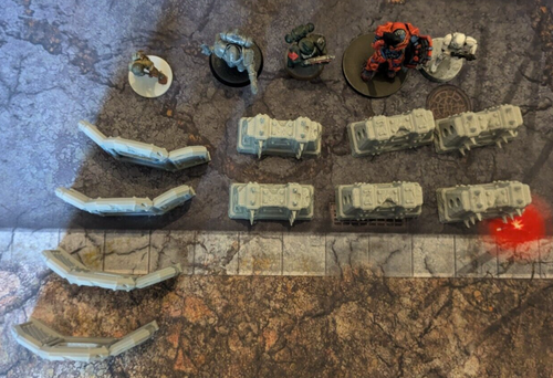 28/32mm Terrain Barricades, Concrete and Steel Wall, Sized for 40k, Legion - Picture 3 of 9