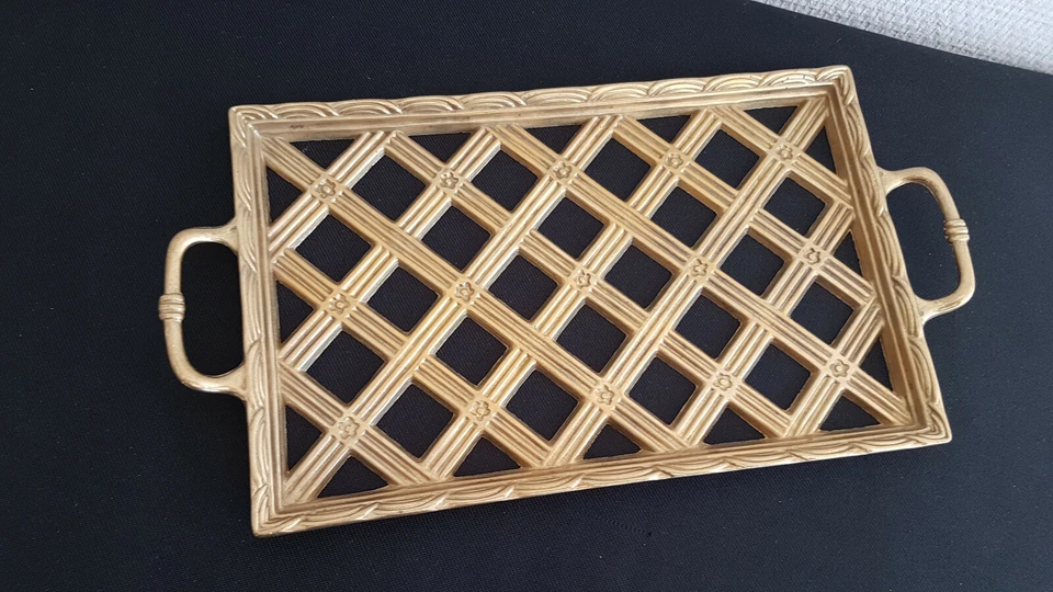 Altes Messing-Tablett 30 x 16 cm - vintage  - selten - Bild 2 von 4