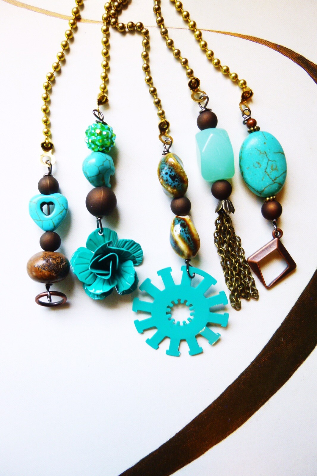 Ceiling Fan Pull Chain Extension in Aqua for Lamp or Light Switch-image