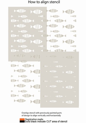 Plantilla de pescado patrón marino pintura grande muebles de pared reutilizables TE273 - Imagen 8 de 18
