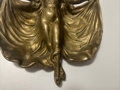 Vintage Art Nouveau Brass Dancing Lady Ashtray Pin/Coin Tray Amazing Detail - Picture 3 of 4