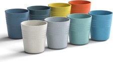 Homestockplus 8 Oz Wheat Straw Drinking Cups,  Set of 8  Small Plastic Cups Reus