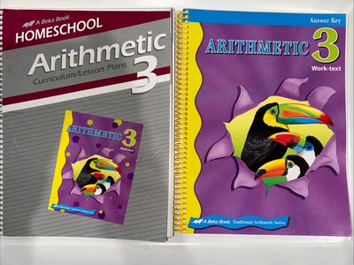 Abeka Arithmetic 3 Student Work text & Teacher Key Homeschool- Spiral NEW