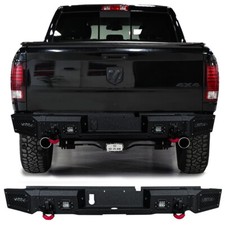Vijay For 2008-2018 Dodge Ram 1500 Texture Rear Bumper With Led Lights D-rings