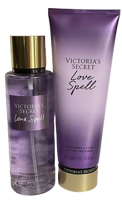 Victoria's Secret LOVE SPELL Body Fragrance MIST & LOTION SET FULL SIZE 