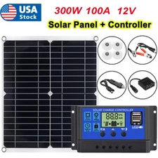 300W Solar Panel Kit 100A 18V Battery Charger + Controller Caravan Boat Camping