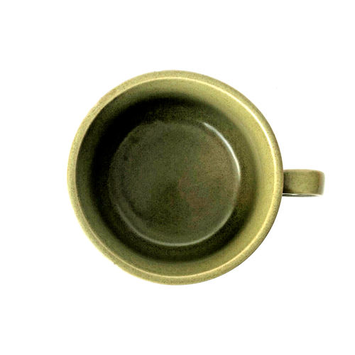 Vintage Soup Crackers Mug Cup Bowl Green Embossed Lettering Stoneware - Picture 3 of 9