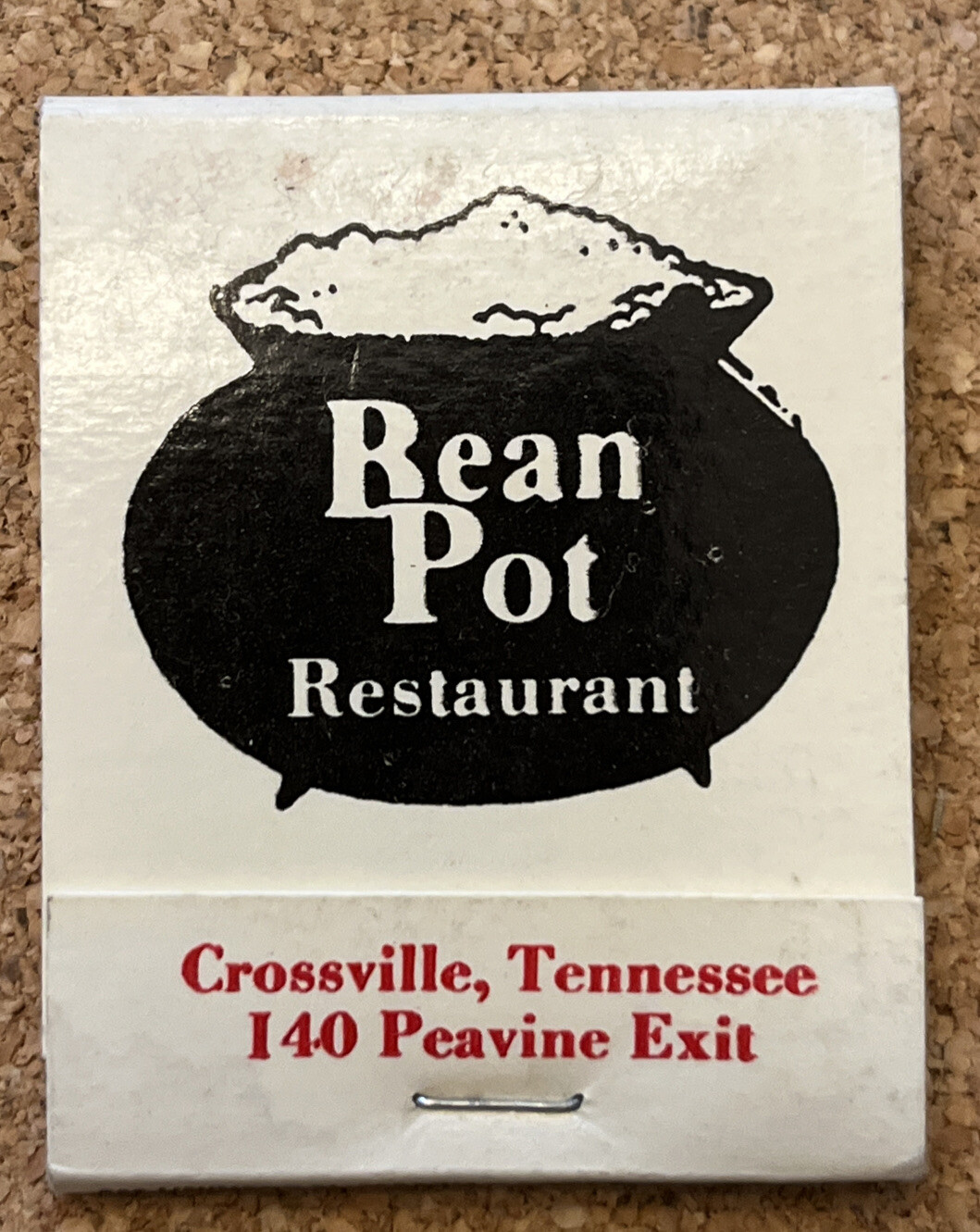 Vintage Matchbook Crossville Tennessee Bean Pot Restaurant I40 eBay