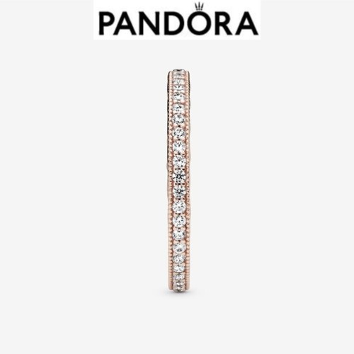 100% Genuine Authentic Pandora Rose Gold Sparkle & Hearts Ring 180963CZ-52 UK M - Picture 3 of 7