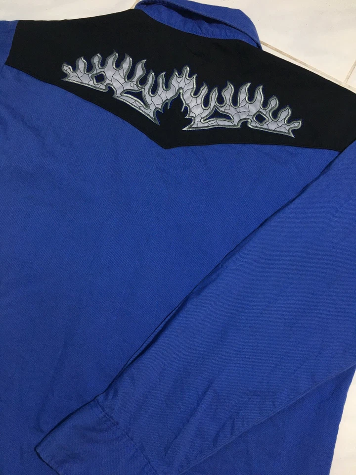 Camisa LS Lisa Bordada Flor Vaquera De Colección Años 90 MWG Western Resistente Desgaste M Foto 4 de 4