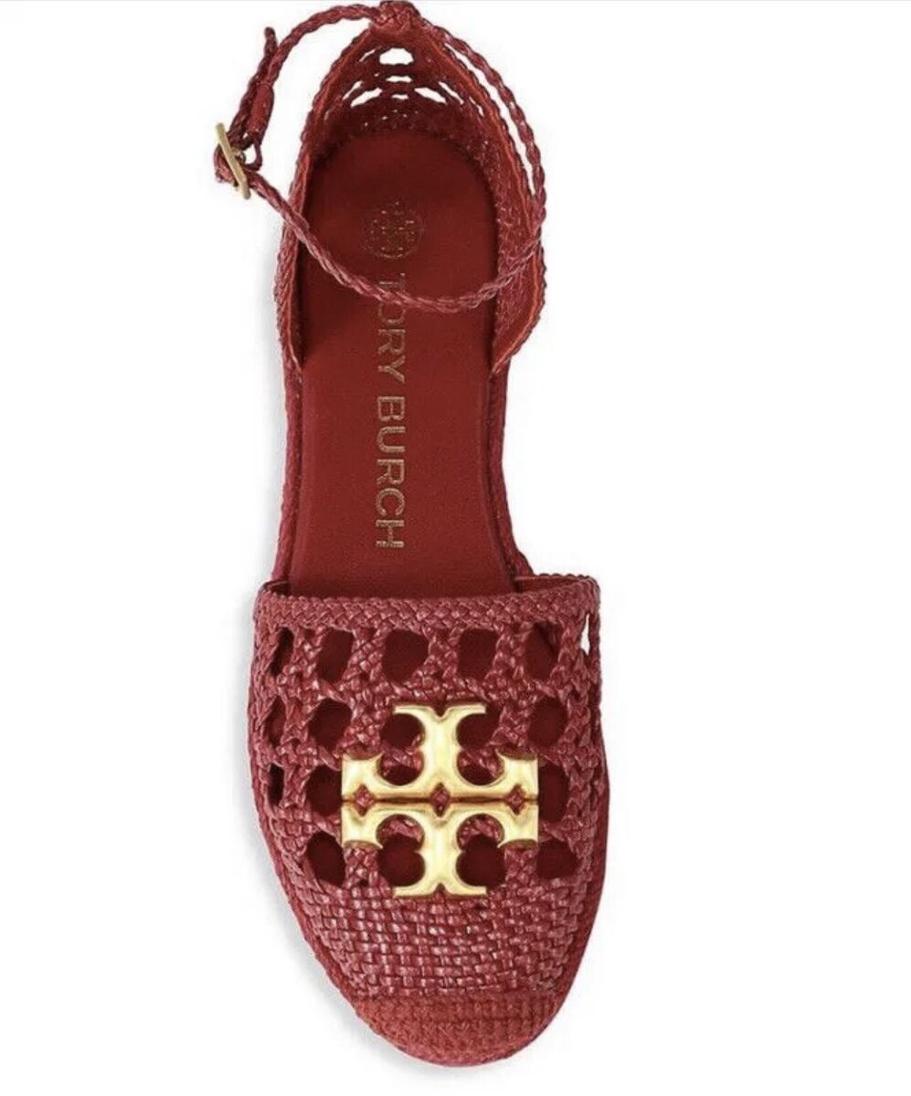 おすすめ☆ TORY BURCH Eleanor ラフィア ミュール BRAND New tory burch w sz 7.5 Eleanor Woven Leather D'orsay