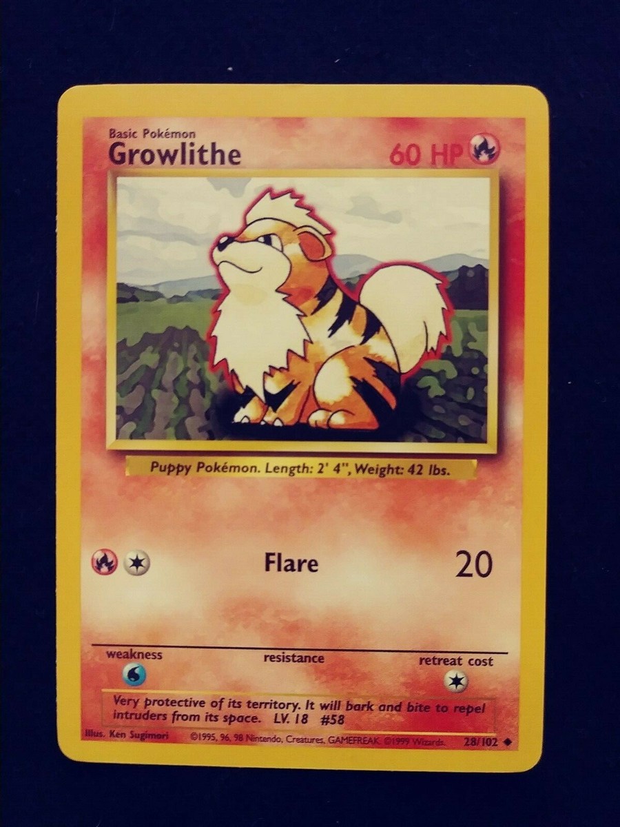 1995 growlithe pokemon card value Growlithe 1995 Rare Pokemon Card in good condition