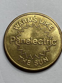 RARE PANALECTRIC WARMS LIKE THE SON ADVERTISING TOKEN GOLD BOND BUILDING #qz1