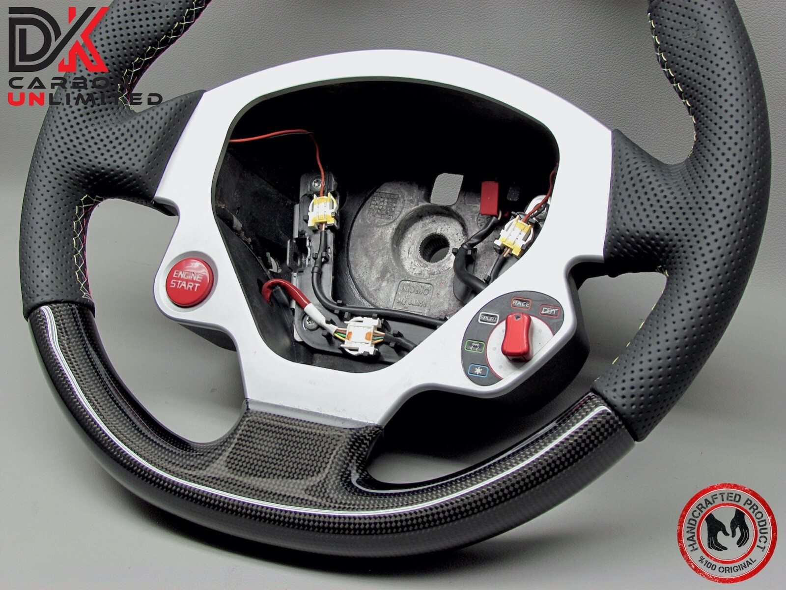 Ferrari F430 Spider Coupe Italian Ring Perforated Thick Carbon Steering Wheel