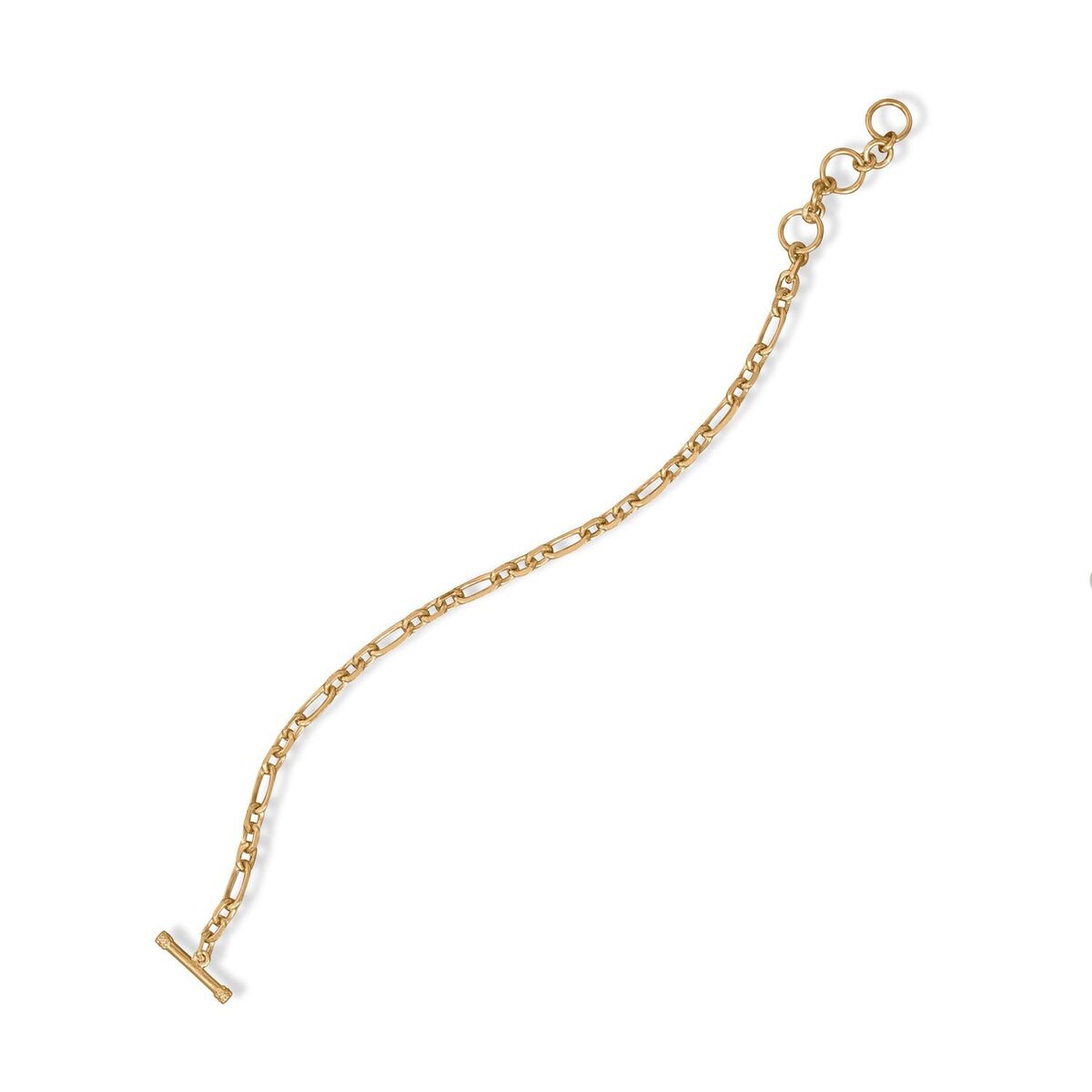 Figaro Bracelet with Toggle Clasp Adjustable Length 14k Gold-plated Silver Figaro Bracelet with Toggle Clasp Adjustable Length 14k Gold-plated Silver