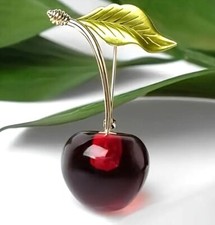 Fashion Jewelry Cherry Brooch Pin, Zinc Alloy with Resin Detail