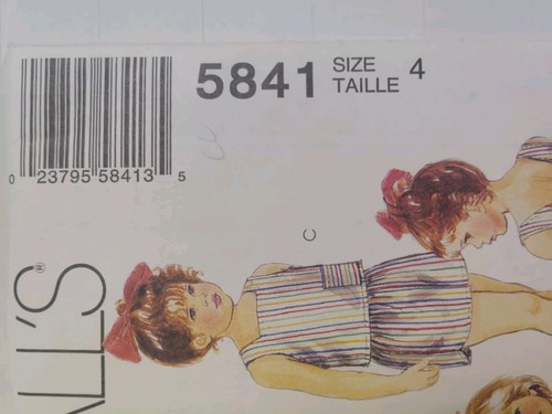Shorts Tank Top Girls 4 4T McCalls 5841 Sewing Pattern Cut McCall's Summer Easy - Picture 2 of 8