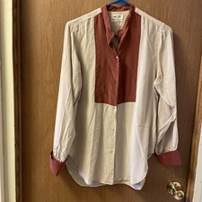 VTG MIH Collection Silk Blouse BY JEANS Ltd. The Studios London Beige  Brown