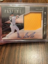 SHELDON NEUSE 2020 PANINI AMERICA'S PASTIME ROOKIE DUAL JERSEY PATCH AUTO RC /99