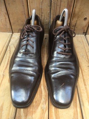 Gucci 206625 brown cap toe Mens leather dress shoes UK 6 USA  display picture 3