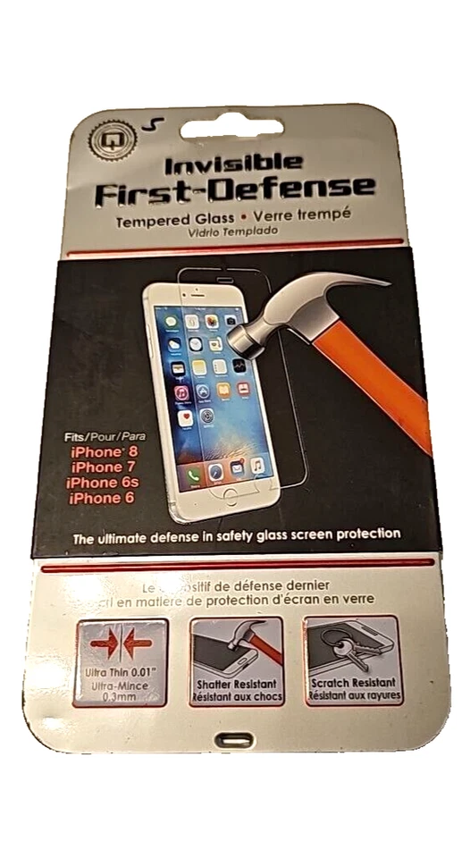 Protector de pantalla de vidrio templado Qmadix First Defense para Apple iPhone 6 6s 7 8 Foto 2 de 4